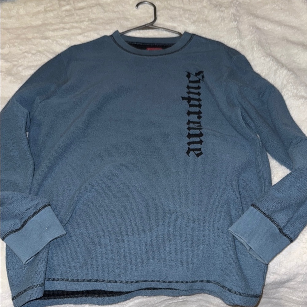 Supreme Blue and Black Crewneck Sweater
